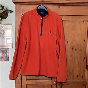 Brooks Brothers Orange/Navy Zip Up Sweater